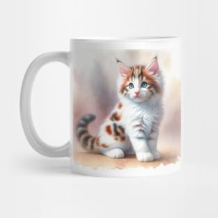 Turkish Van Watercolor Kitten - Cute Kitties Mug